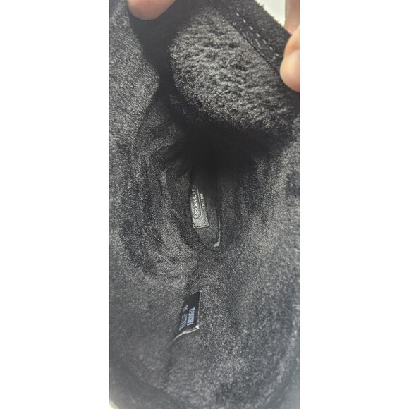 Coach Tulip Women's 5.5B Black Winter Suede Boot Fur Lined Buckle Signature Logo - Picture 13 of 16